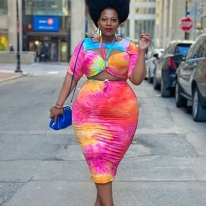 Multi colored colored dress